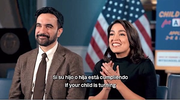 Democrat New York Mayor Zohran Mamdani and U.S. Rep. Alexandria Ocasio-Cortez, D-N.Y. (Video screenshot)