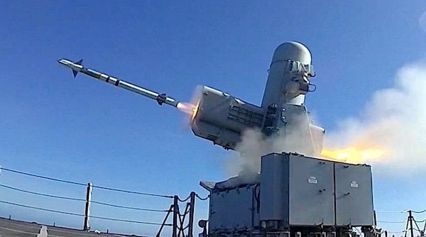 The Independence-variant littoral combat ship USS Charleston launches a RIM-116 Rolling Airframe Missile on April 8, 2021, in the Pacific Ocean. (U.S. Navy photo by Mass Communication Specialist 3rd Class Adam Butler)