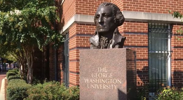 Bust of George Washington at George Washington University (video screenshot)