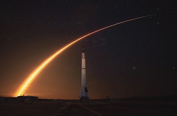 A Falcon 9 rocket launches for a mission from Kennedy Space Center, Florida, Nov. 20, 2025, marking the 100th launch from the Eastern Range this year. (Photo illustration by Gwendolyn Kurzen, U.S. Space Force)