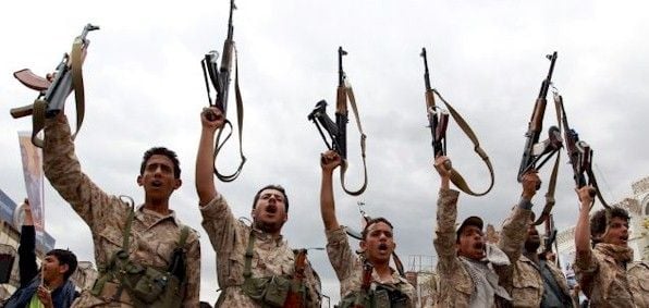 Iranian-backed Houthi fighters in Yemen